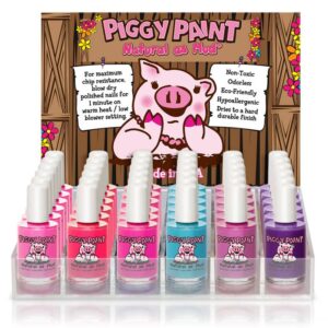 PIGGY PAINT 36 POLISH ACRYLIC DISPLAY W/ REMOVERS